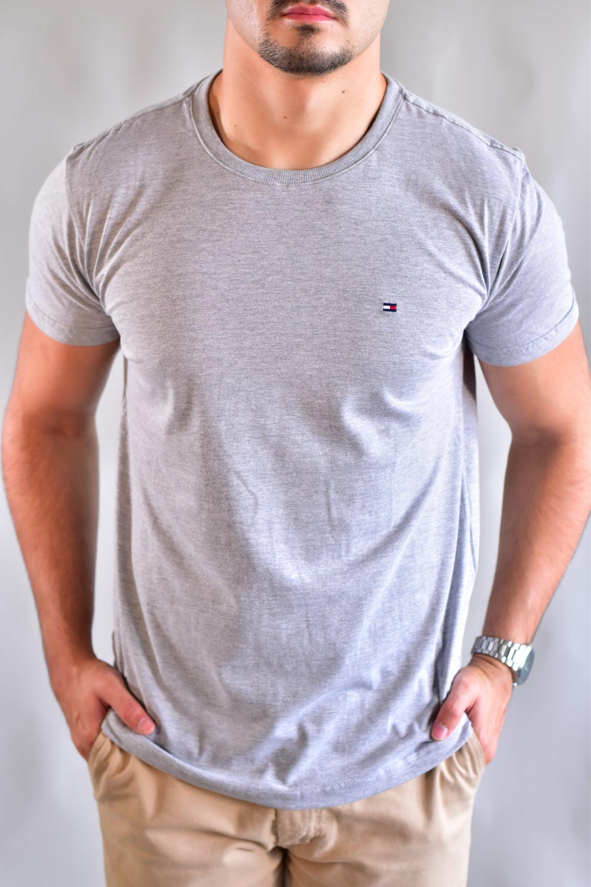 Camiseta TH Masculina Classic Nape - Cinza