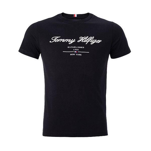 Camiseta TH Tommy Established 1985 NY - Preta
